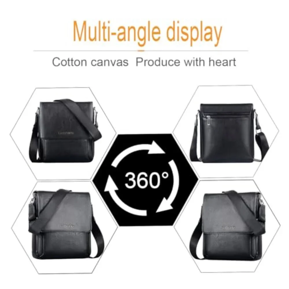 Vegan Leather Crossbody Bag Minimal Chic Messenger Satchel for Men Travel Work
